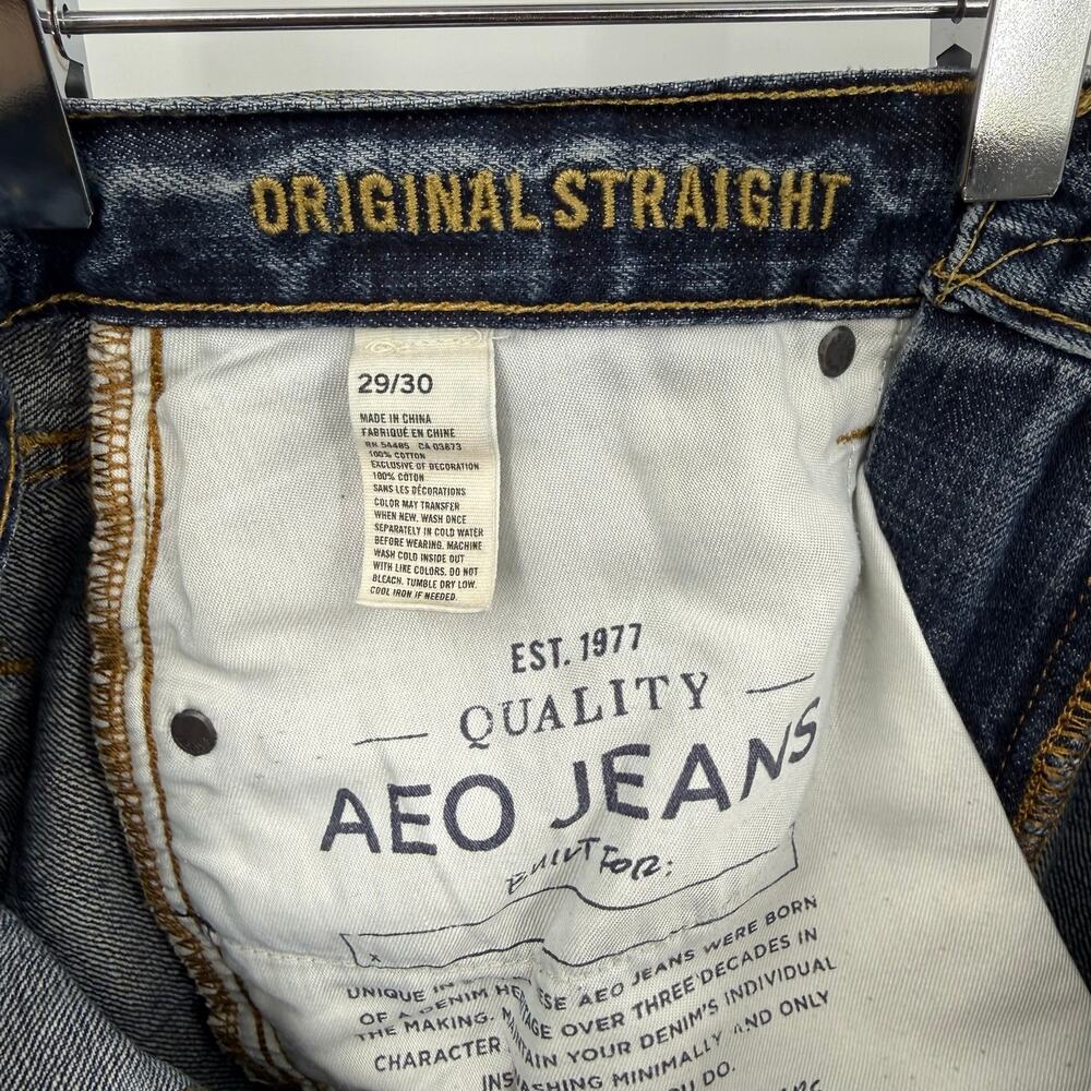 American Eagle Original Straight Jeans Womens 29 / 30 Med Wash 100% Cotton - Picture 8 of 8
